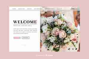 Free vector welcome wedding landing page