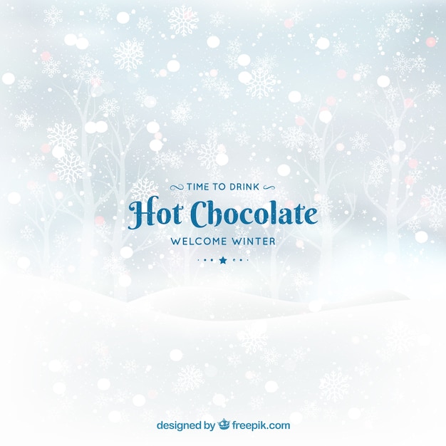 Free vector welcome winter, time to drink hot chocolate