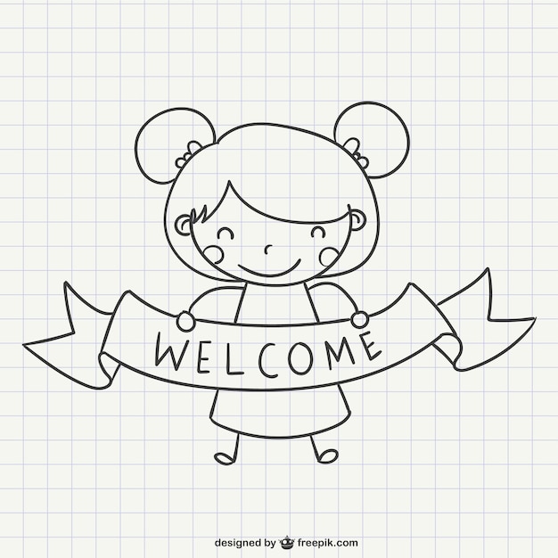 Free vector welcoming girl