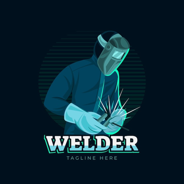 Welder logo template with details
