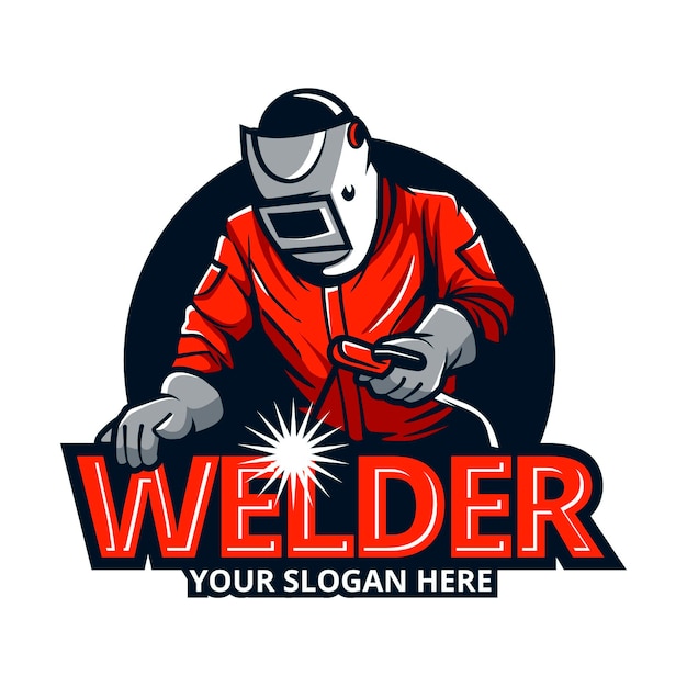 Free vector welder logo template with details