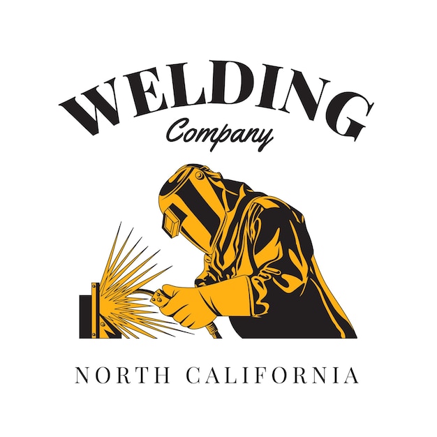 Welder logo template with details