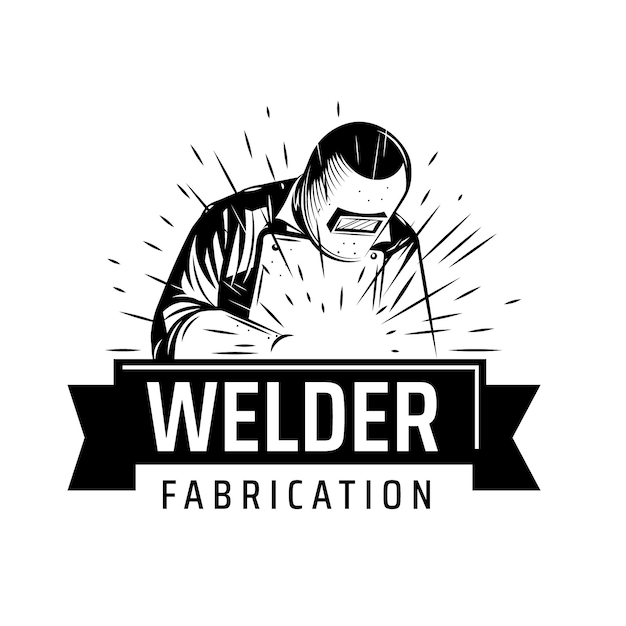 Free vector welder logo template with details
