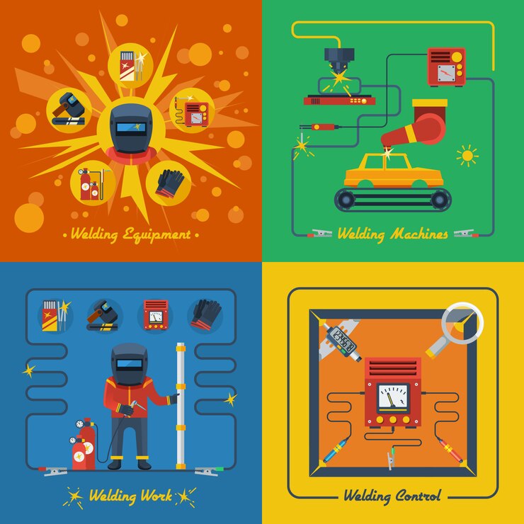 Free Vector welding design concept set 