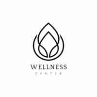 Free vector wellness center design logo vector