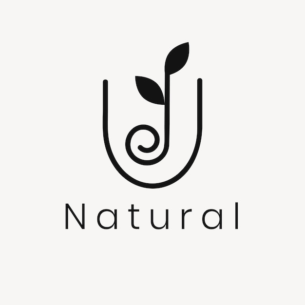 Modello di logo foglia benessere, vettore di design della natura moderna