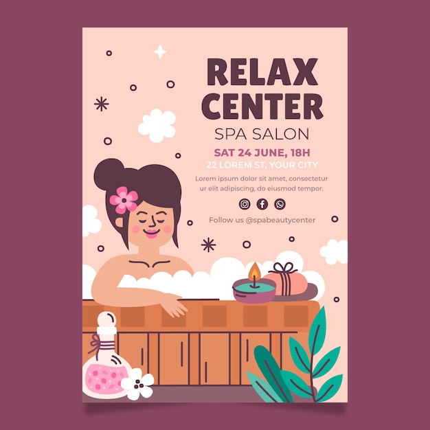 Free vector wellness and spa template design