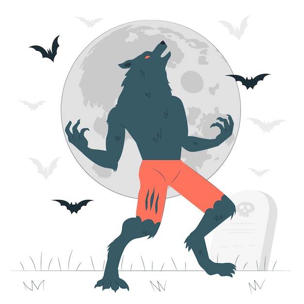 Free vector werewolf concept illustration