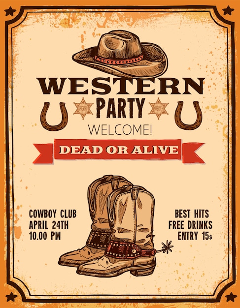 Western Hand Drawn Poster