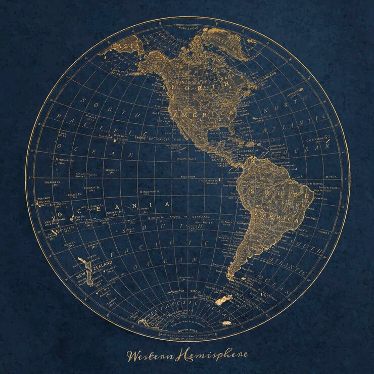 Free Vector western hemisphere map vintage illustration, remix from original artwork.