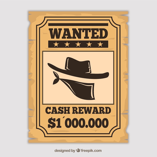 Western poster to find a criminal