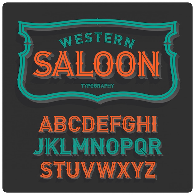 Бесплатное векторное изображение Винтажный шрифт в западном стиле