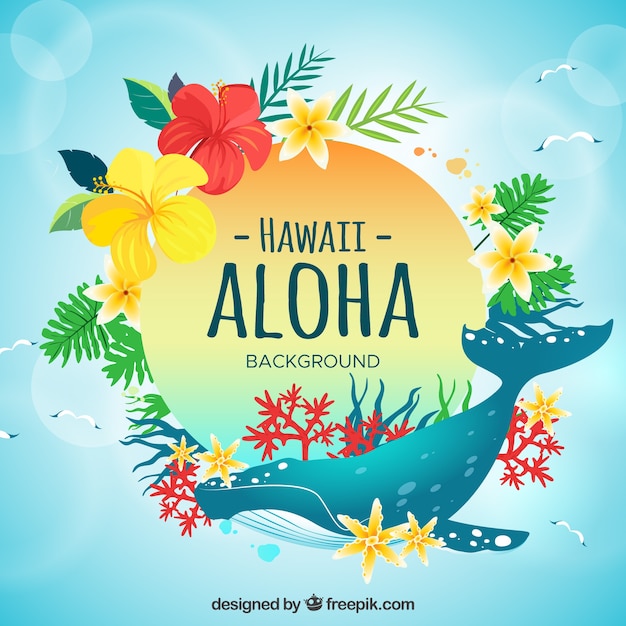 Whale aloha background