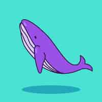 Free vector whale icon doodle illustration