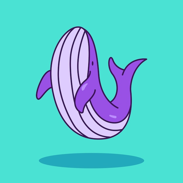 Whale icon doodle illustration