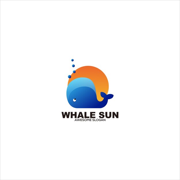 whale logo colorful gradient vector