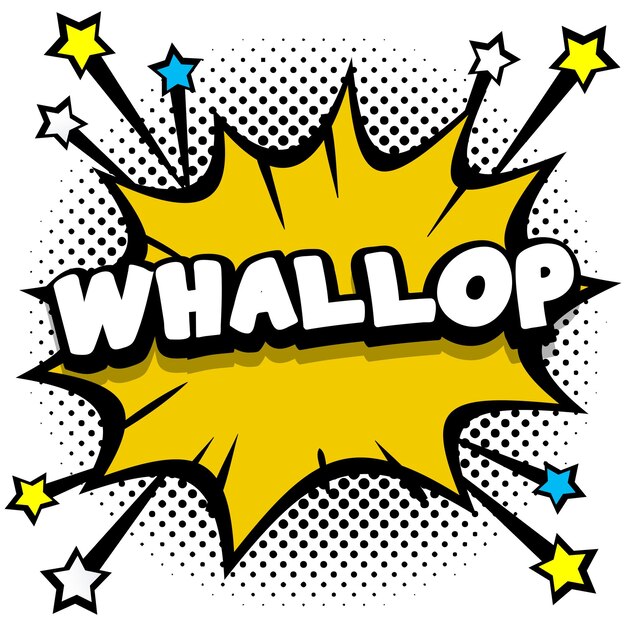 Whallop Поп-арт комикс речевые пузыри книга звуковые эффекты