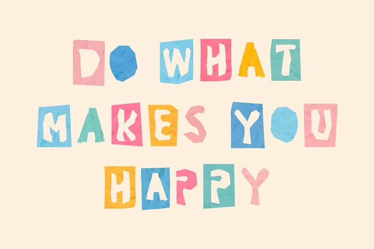무료 Vector do what makes you happy 귀여운 타이포그래피 글꼴 문구 종이 컷 스타일