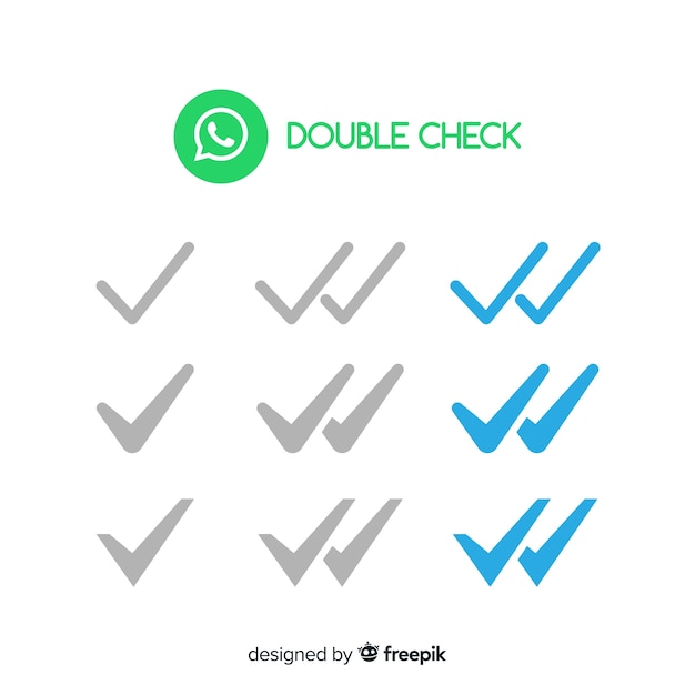 Vettore gratuito whatsapp double check design