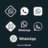 Vettore gratuito collezione di icone di whatsapp