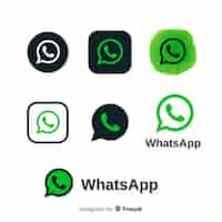 Vettore gratuito collezione di icone di whatsapp