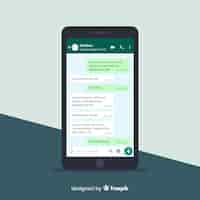 Vettore gratuito modello di schermata di whatsapp