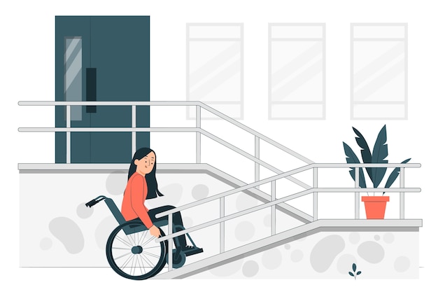 Free vector wheelchair ramp concept illustration