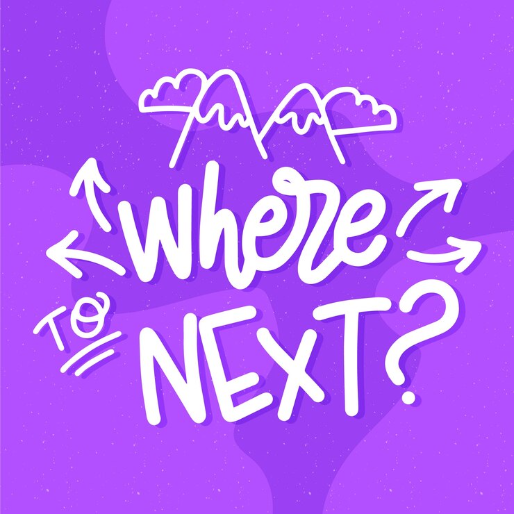 Free Vector where next lettering