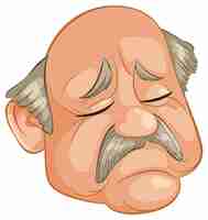 Free vector whimsical elderly man cartoon face