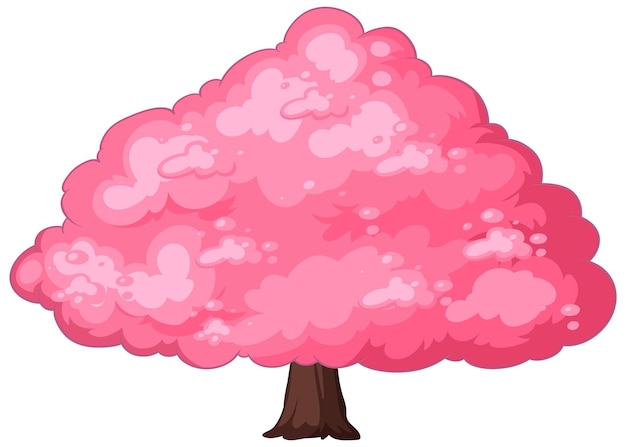 Vettore gratuito illustrazione stravagante dell'albero a fiori rosa