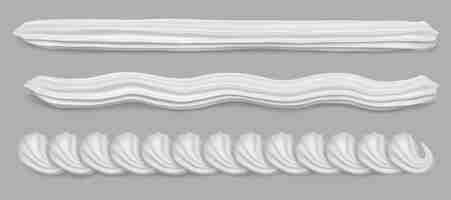 Free vector whipped cream border white vanilla wavy swirl