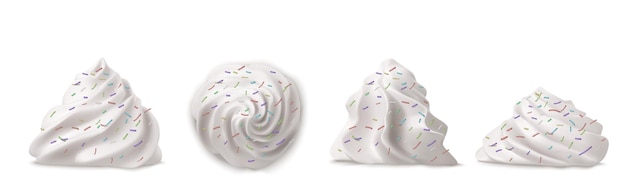Free vector whipped cream swirl or meringue with sprinkles