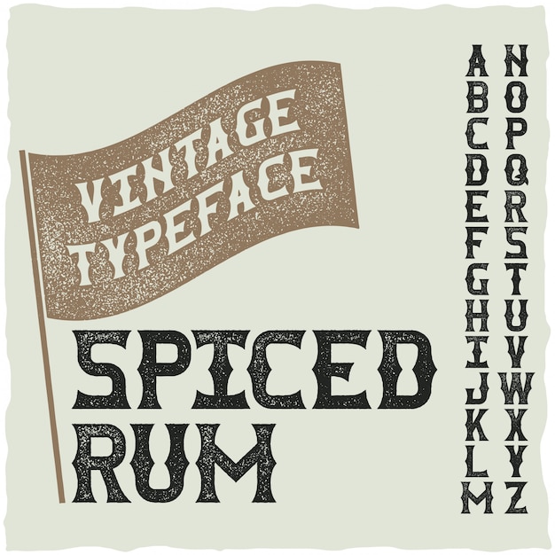 Бесплатное векторное изображение Шрифт для этикеток виски / винтажный шрифт для алкогольных напитков