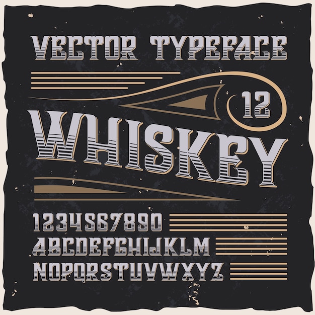 Whiskey vector typeface