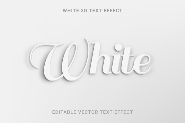 白の3D編集可能なベクトルテキスト効果