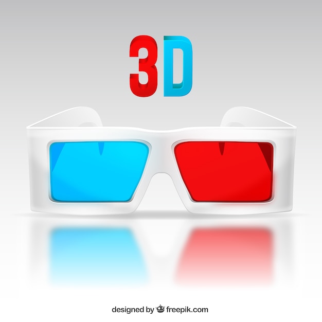 현실적인 스타일의 흰색 3d 안경