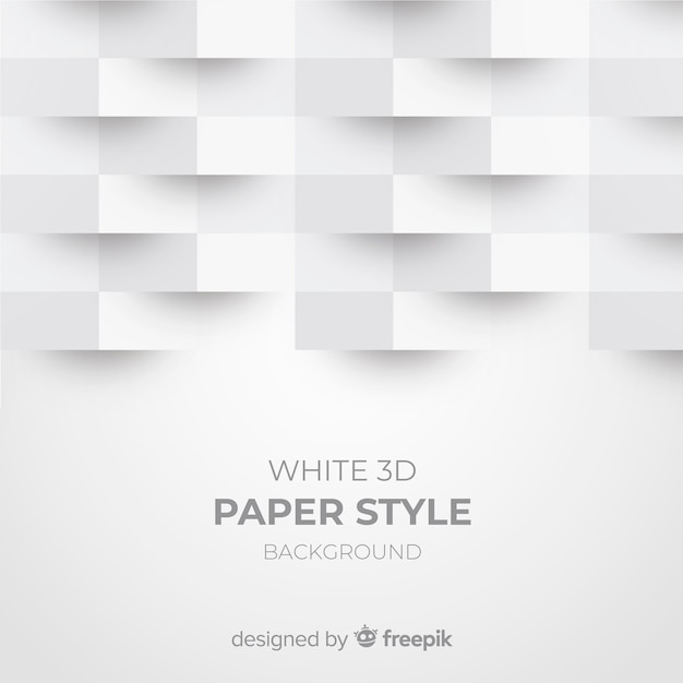 Free vector white 3d paper style background