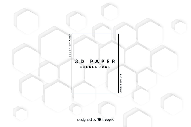 Free vector white 3d paper style background