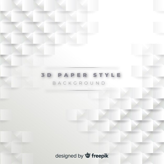 Free vector white 3d paper style background