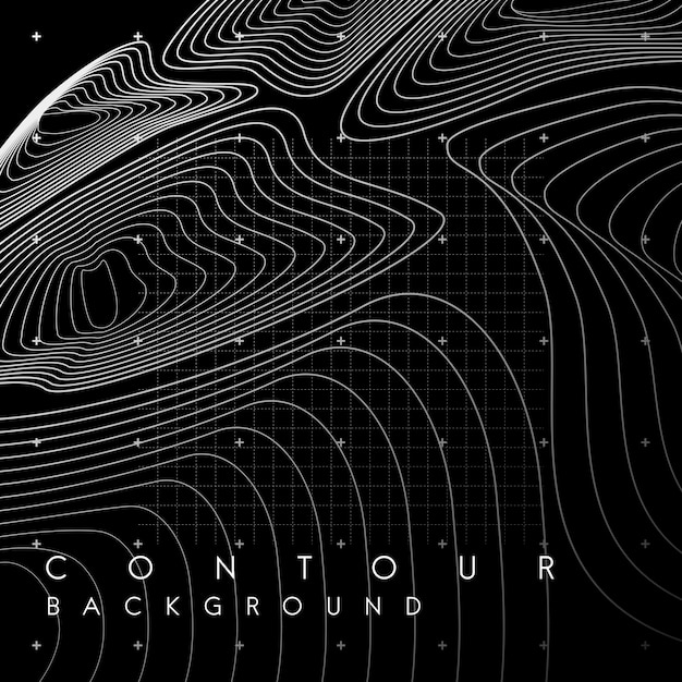 Free vector white abstract map contour lines banner