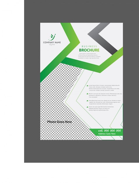 Бесплатное векторное изображение Белая и зеленая брошюра