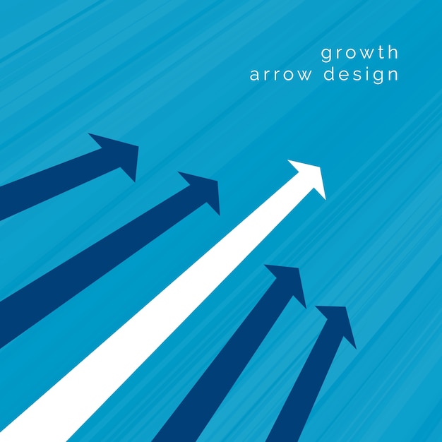 White arrow leading business concept design