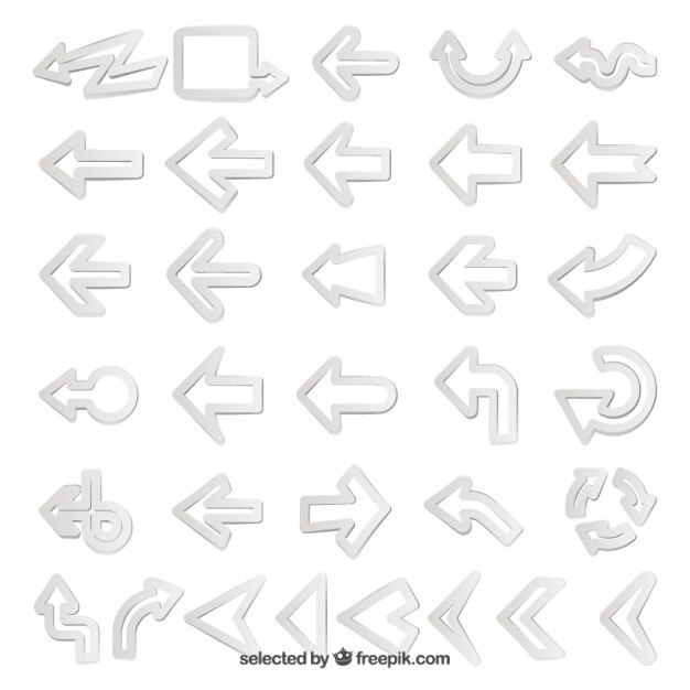 Free vector white arrows collection