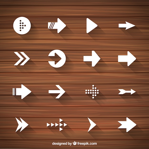 Free vector white arrows collection