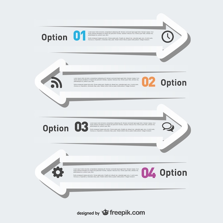 Free Vector white arrows infographic