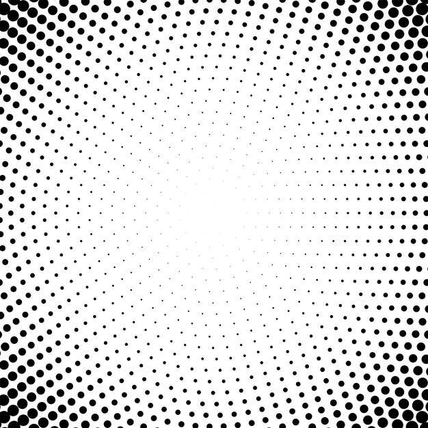 White background with black round halftone design