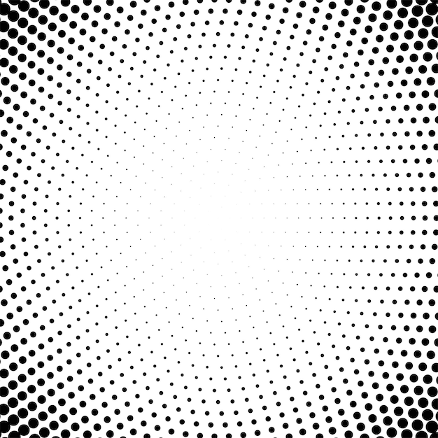 Белый фон с черным круглым полутоновым дизайном