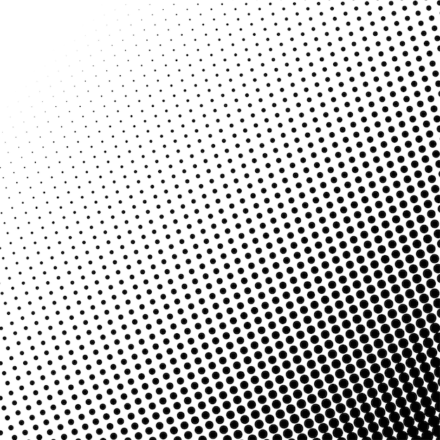 White background with black round halftone design