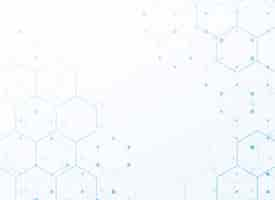 Free vector white background with blue tech hexagon