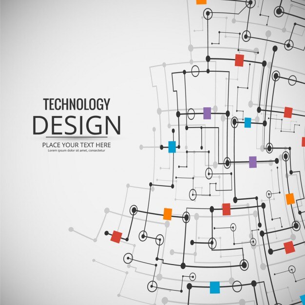 Free Vector white background with circuits